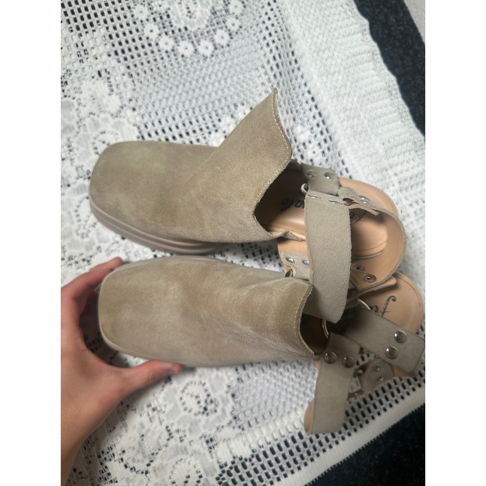 the Free People Hybrid Harness Platform Booties in diamond suede - Picture 2 of 8